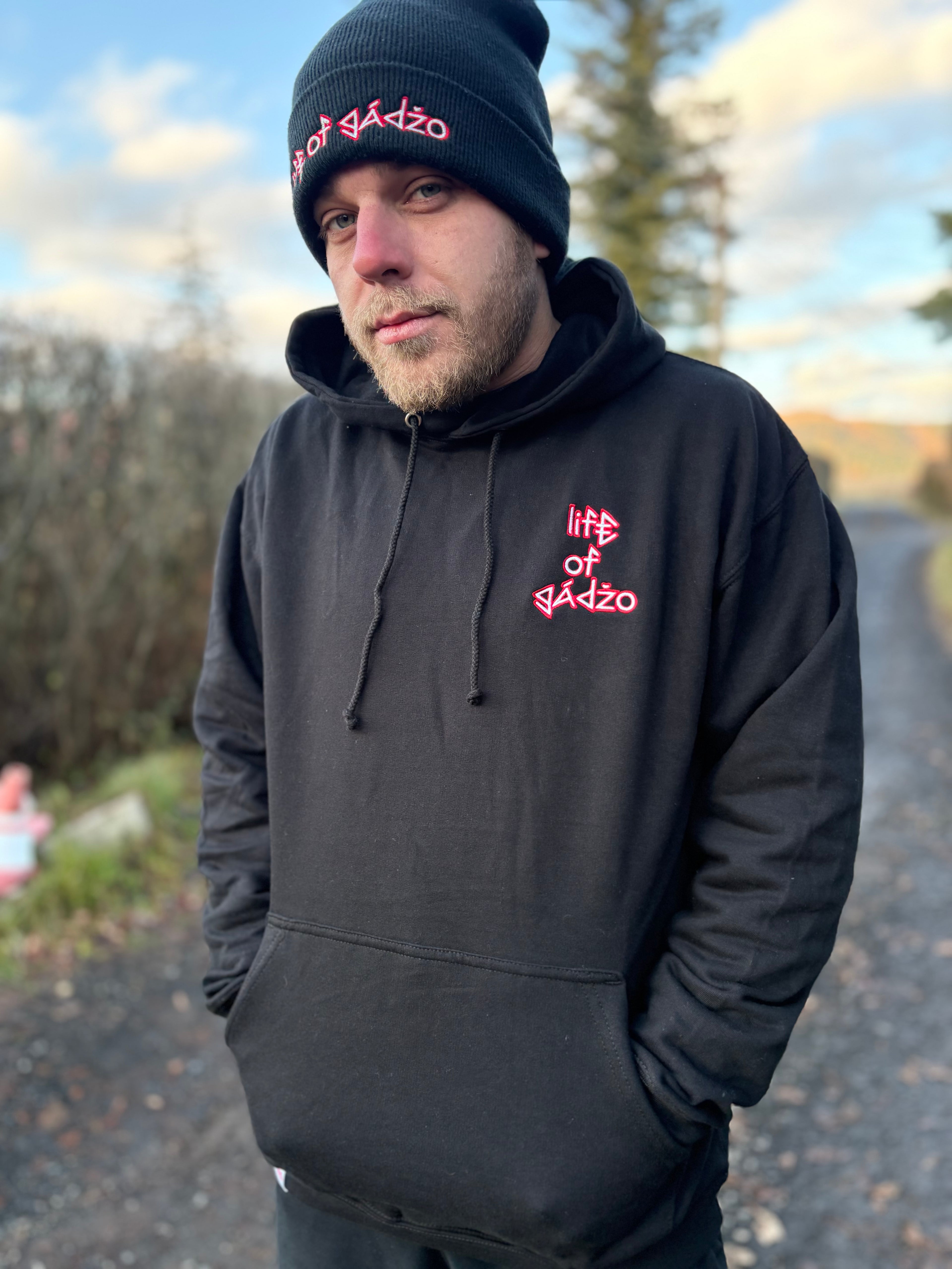 Mikina LIFE OF GÁDŽO RED 3-ROW PATTERN