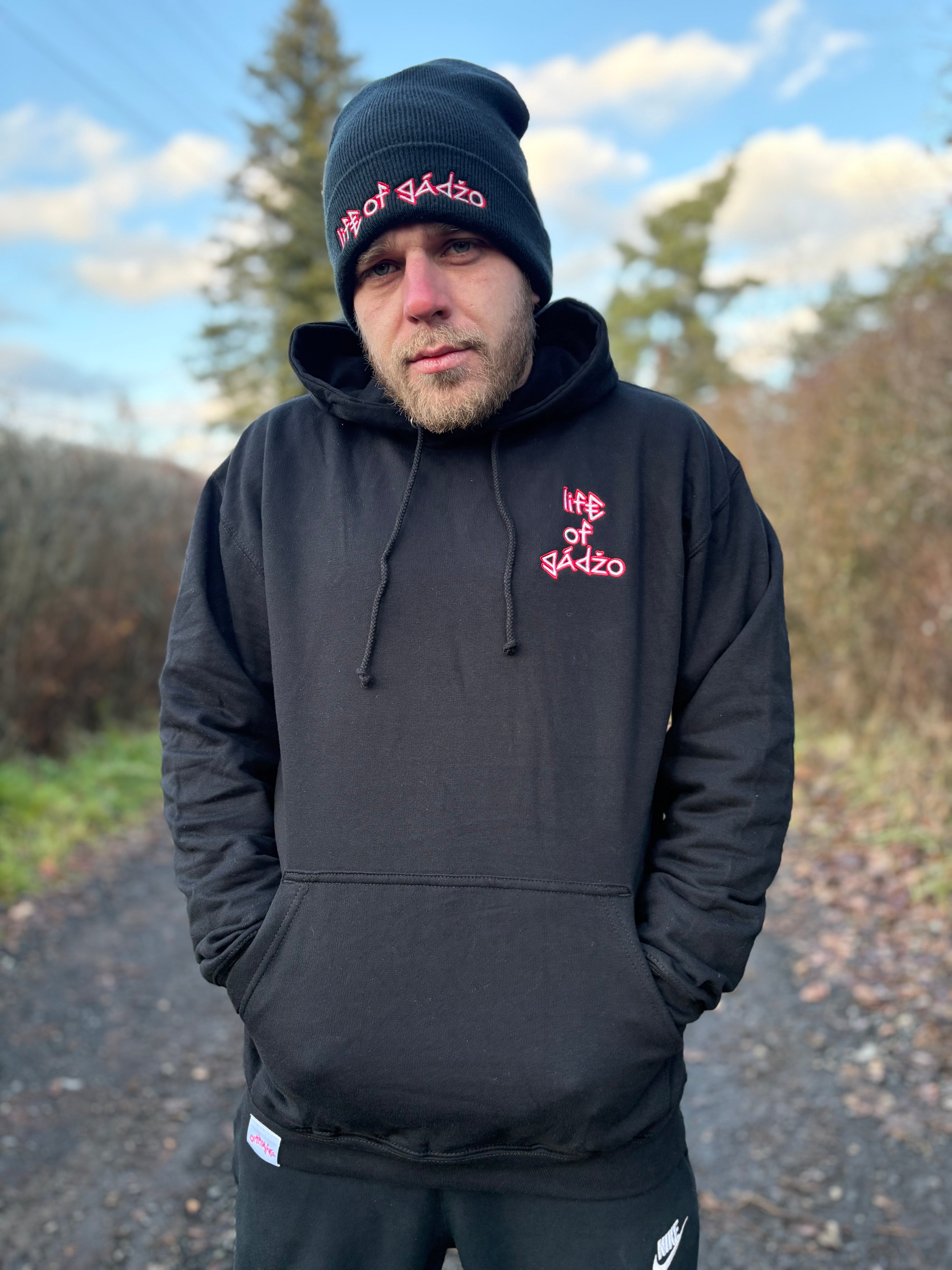 Mikina LIFE OF GÁDŽO RED 3-ROW PATTERN