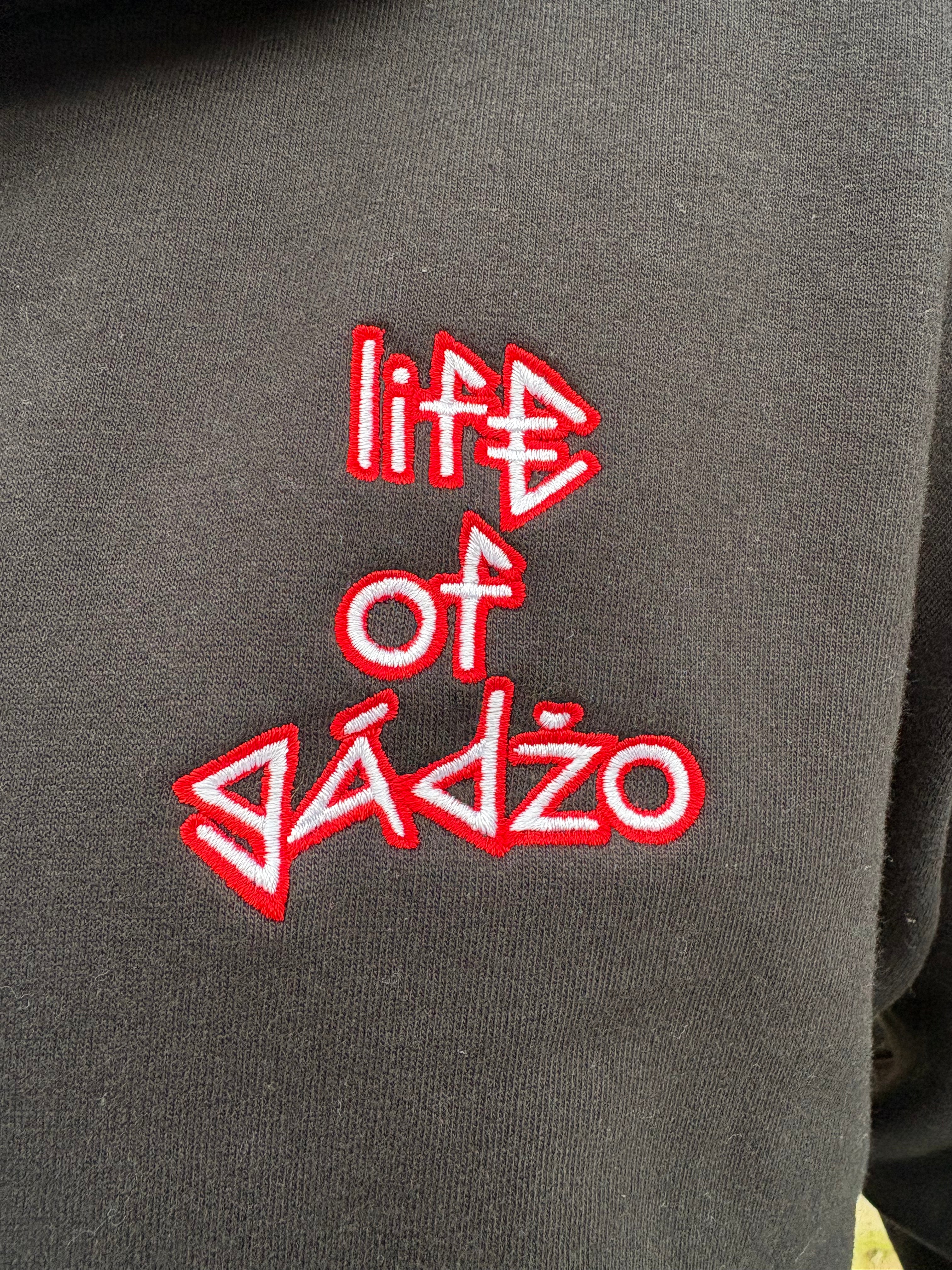 Mikina LIFE OF GÁDŽO RED 3-ROW PATTERN